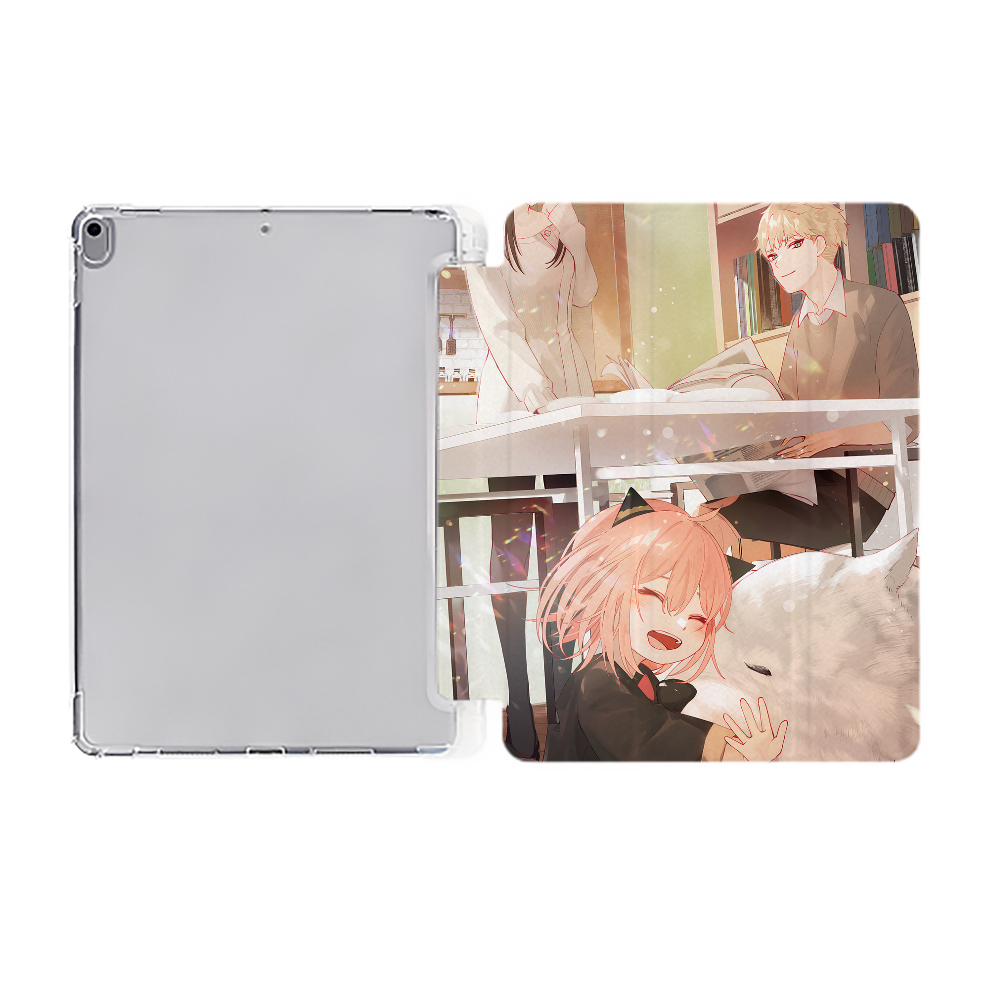 （画像用） SPY×FAMILY间谍家家酒 IPad ケース ペン収納付き 三つ折りスタンド PUレザー×シリコン 対応機種9.5/10.5/10.9インチ